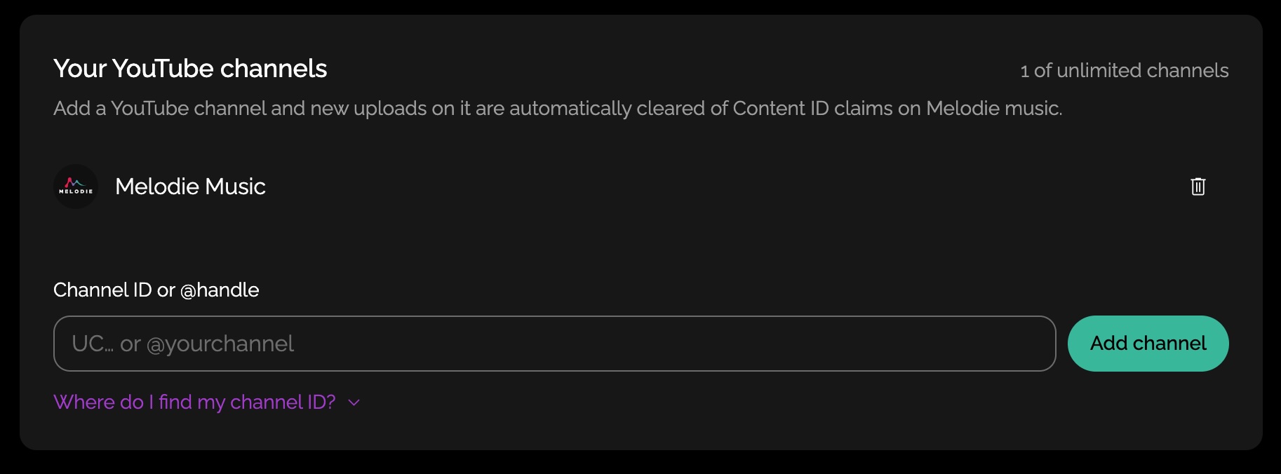 Melodie Enterprise Channel Whitelisting Melodie Enterprise Channel Whitelisting