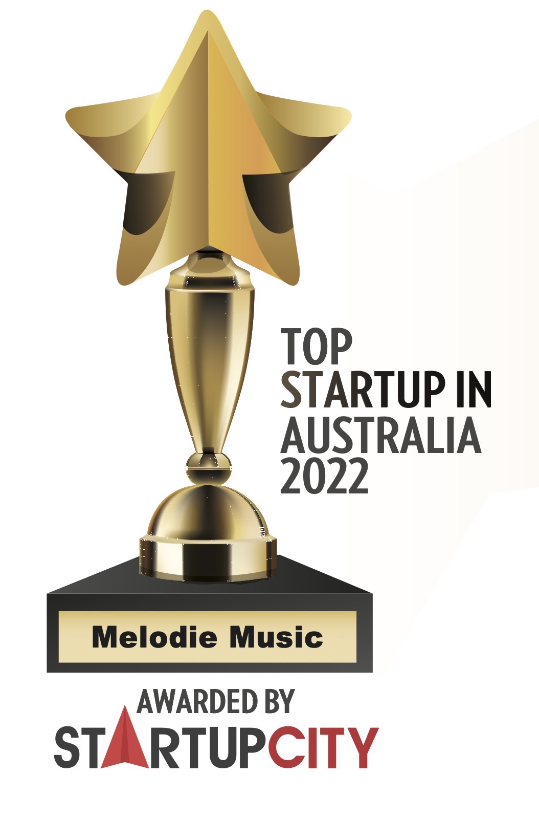 Melodie Startup City Award Logo - TOP 10 STARTUPS IN AUSTRALIA 2022