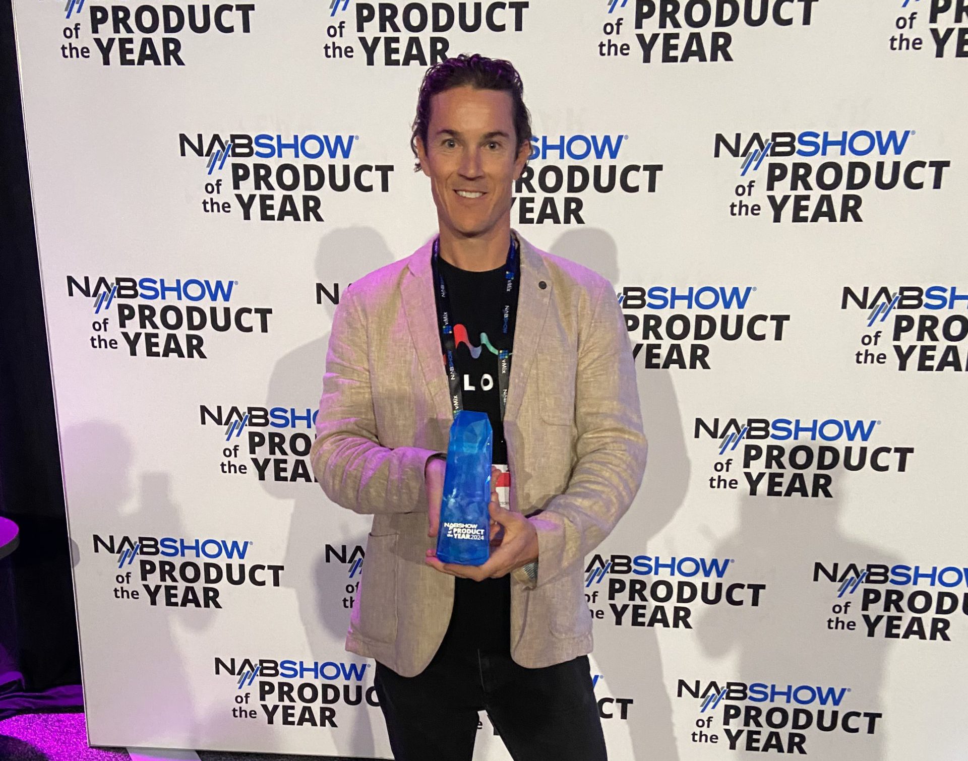 Melodie founder Evan Buist with NAB "Product of the Year" Award